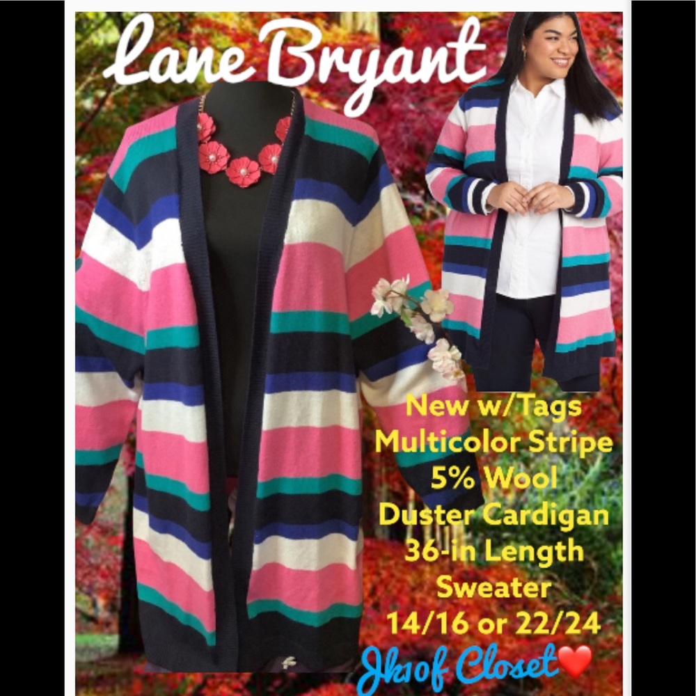 LOWEST🌺 NWT LANE BRYANT Sz 14/16 WOOL BLEND MULTI-COLOR SWEATER - Picture 13 of 14